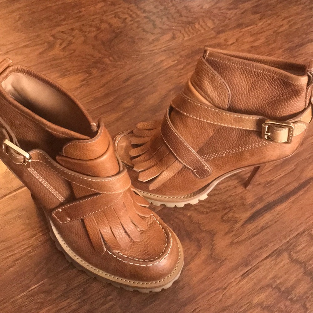 Tory Burch Brown Leather Booties Size 9